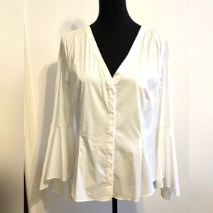Milly White Blouse With Bell Sleeves - 14